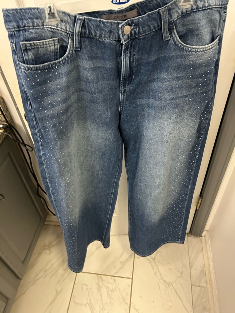 NWOT embellished  JOE’S jeans in rhinestone wide leg style.